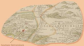 Ausschnitt einer Karte Anno 1740
